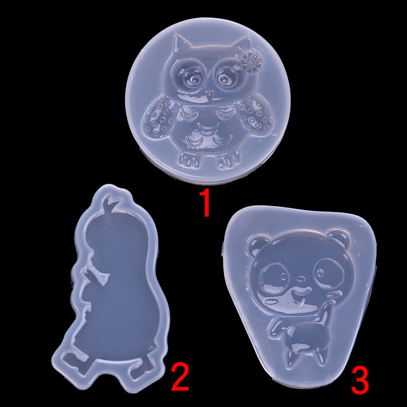 Espejo epoxi molde niña búho feliz oso hecho a mano DIY joyería Decoración Accesorios Silicona