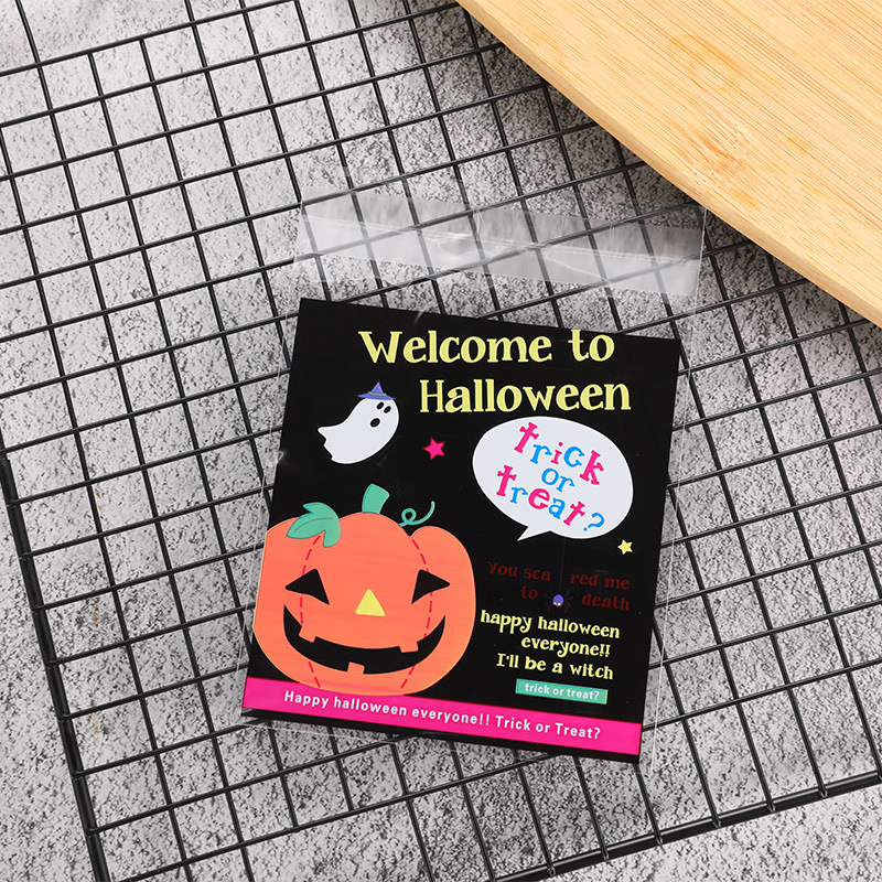 Bolsas de embalaje para dulces de Halloween y Navidad, bolsas para galletas, bolsas autoadhesivas de OPP para hornear, bolsas de embalaje para alimentos navideños