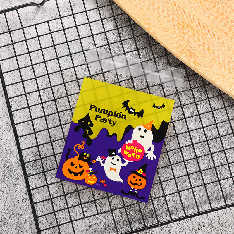 Bolsas de embalaje para dulces de Halloween y Navidad, bolsas para galletas, bolsas autoadhesivas de OPP para hornear, bolsas de embalaje para alimentos navideños
