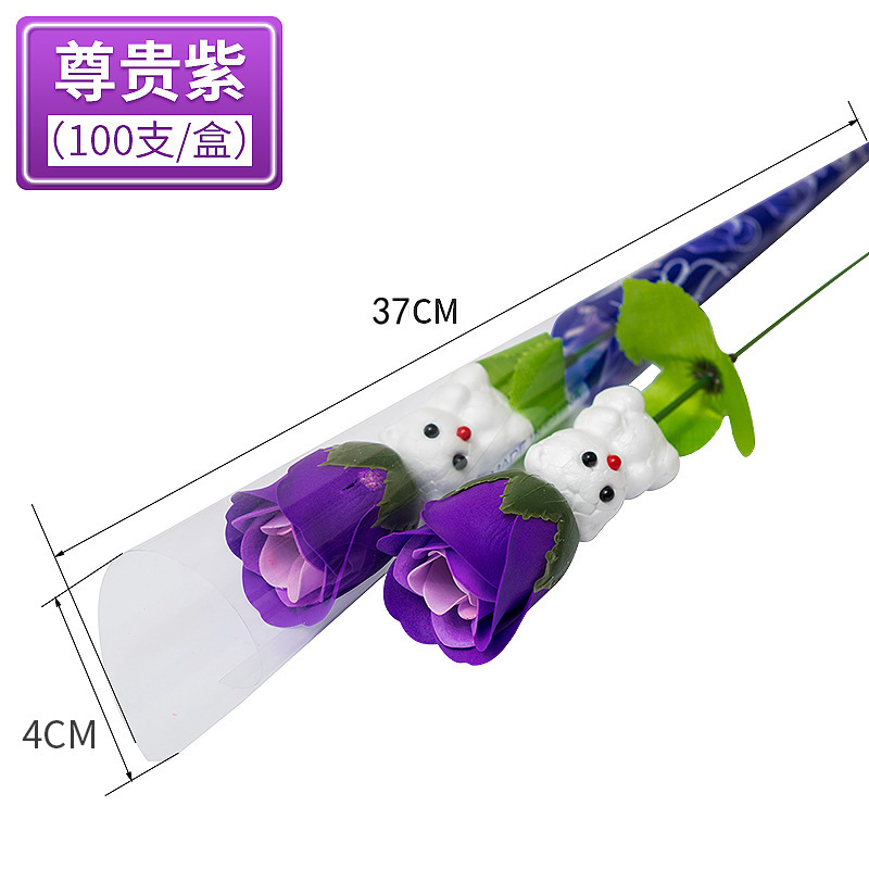 Solo oso jabón flor Día de San Valentín chino tres u ocho Festival Clavel empuje regalo jabón flor simulación flor eterna