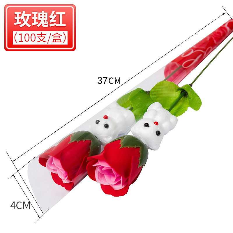 Solo oso jabón flor Día de San Valentín chino tres u ocho Festival Clavel empuje regalo jabón flor simulación flor eterna