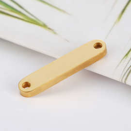 跨境饰品diy椭圆长条光面双孔 不锈钢创意手链配饰可刻字3x15mm