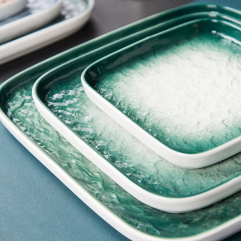 Nórdico ins placa de cerámica hogar creativo plato dumpling plato restaurante plato occidental postre plato personalizado Hotel vajilla