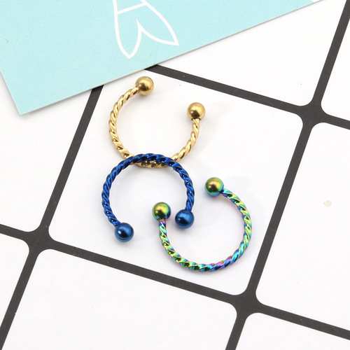 European and American stainless steel titanium steel eyebrow nails, lip nails, nose rings, personalized trendy earrings, hypoallergenic piercing jewelry, factory direct sales