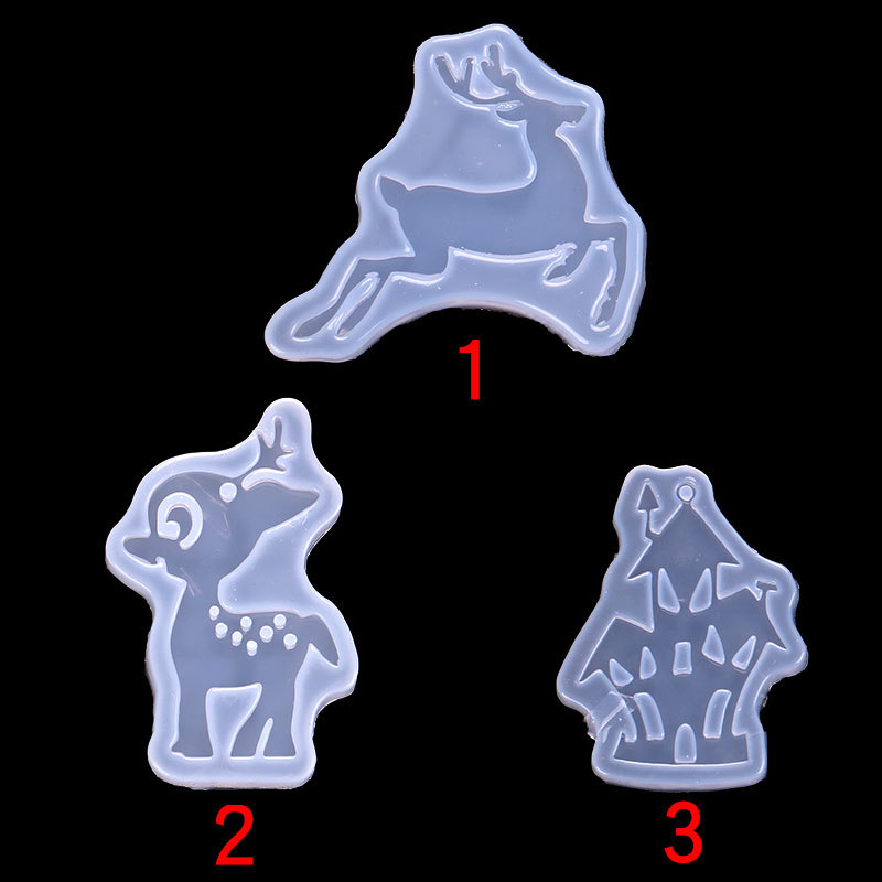 Espejo DIY cristal epoxi animal molde Navidad alce casa embrujado Decoración Accesorios epoxi molde de silicona