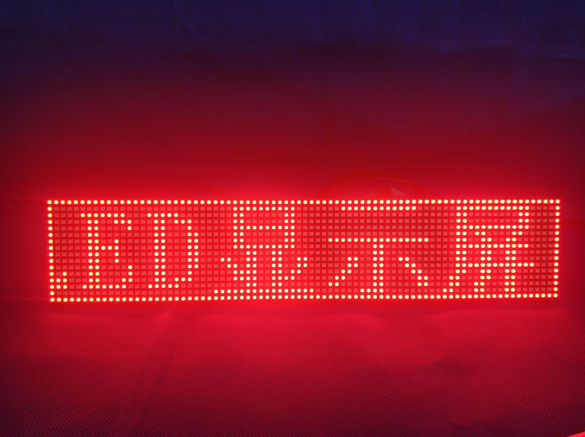 P4.75 indoor 5*1 word single red LED display P4.75 table sticker red 380*76 specification module wholesale 3