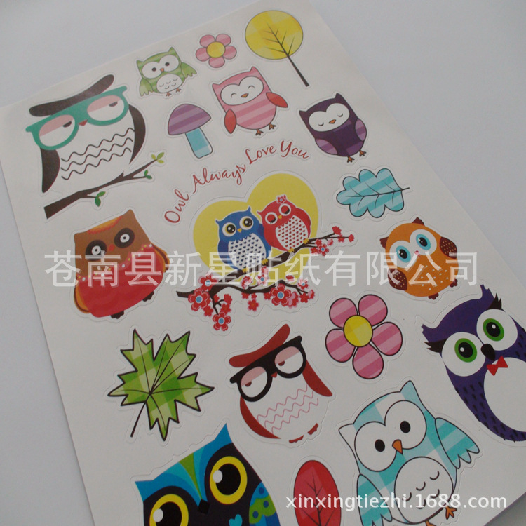 厂家生产PVC标签 卡通logo彩色不干胶印刷