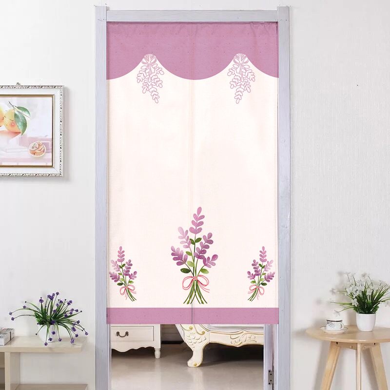 Simple Pastoral Bedroom Home Door Curtain Fabric Non-perforated Cloth Curtain Half Curtain Bathroom Kitchen Digital Printing