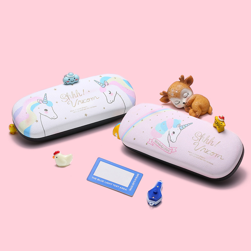 New Fresh Cartoon Glasses Case Children's Baby Girl Glasses Bag Cute Cute Unicorn Glasses Cloth