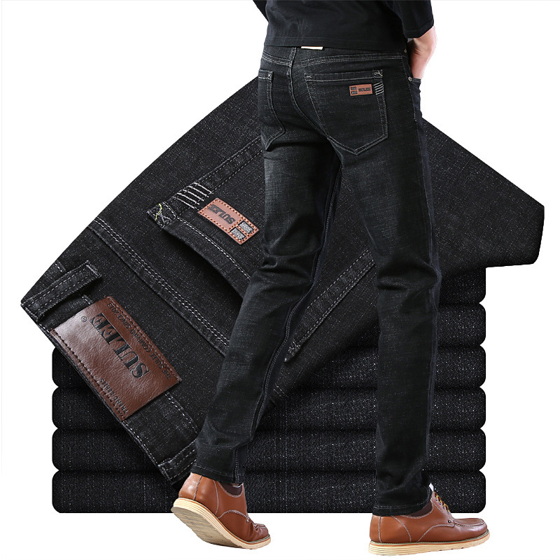 Explosions generation su lee jeans men's loose straight four seasons stretch black business casual men's pants wholesale