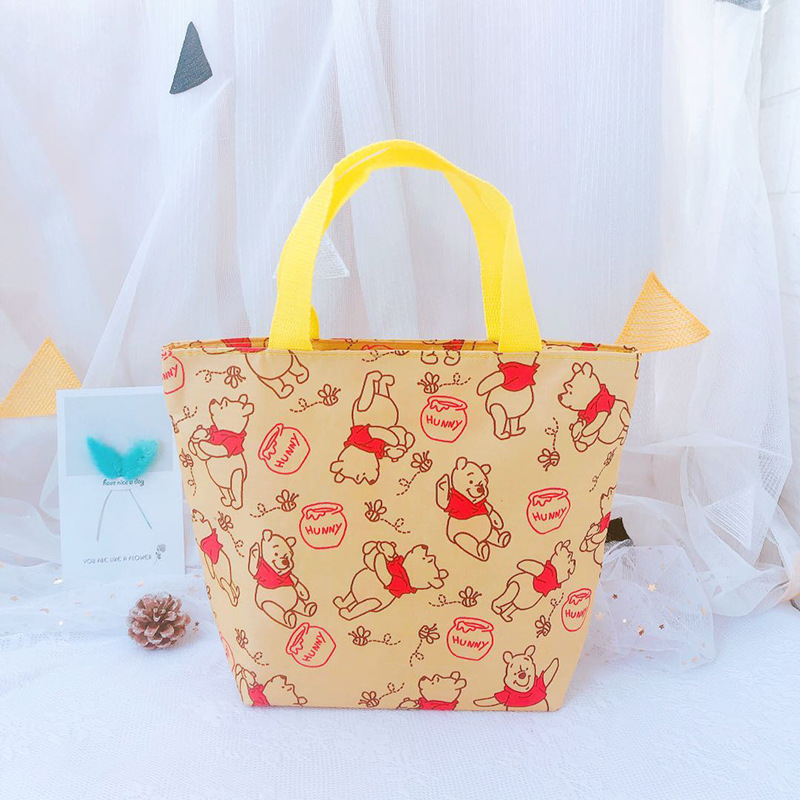 Casual and Cute Cartoon Waterproof Plaid Cloth Satchel Lunch Box Bag Bread Xiaoxin Snoopy Storage Bag Lunch Bag