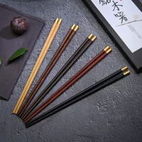 Copper chopsticks, set, long wooden tableware, Chinese style