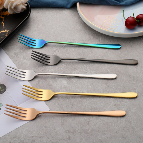 Internet celebrity spoon household 304 stainless steel tableware creative spoon dessert round head spoon Korean long-handled bibimbap spoon