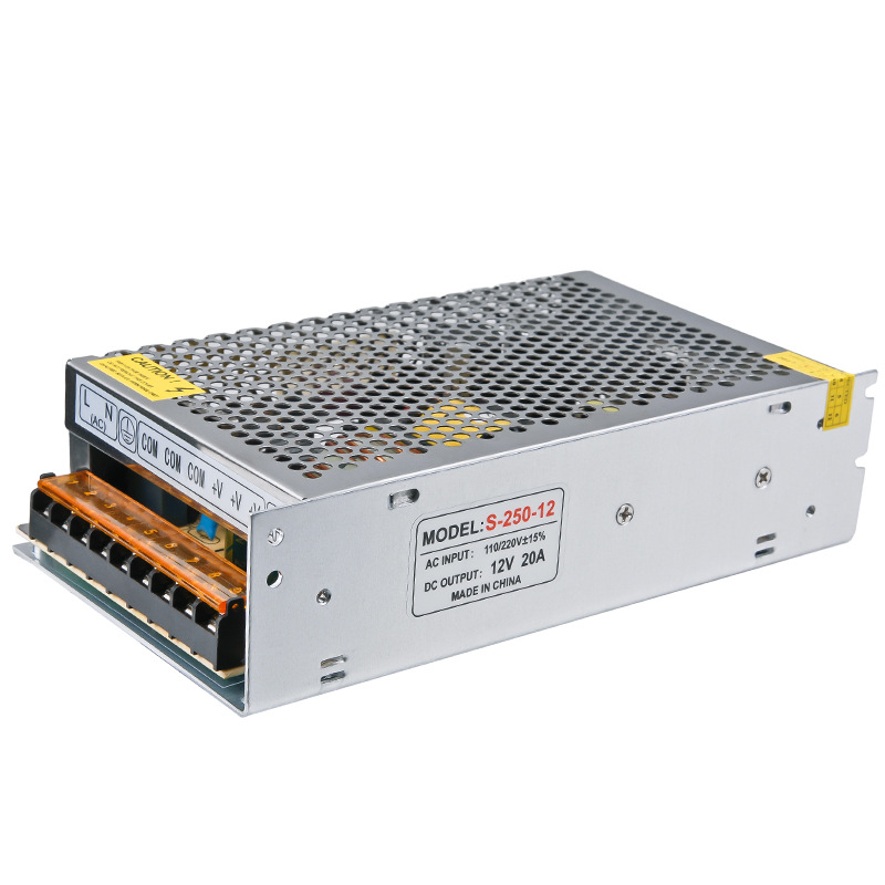 12V20A开关电源S-250-12集中供电监控电源摄像头监控电源LED电源