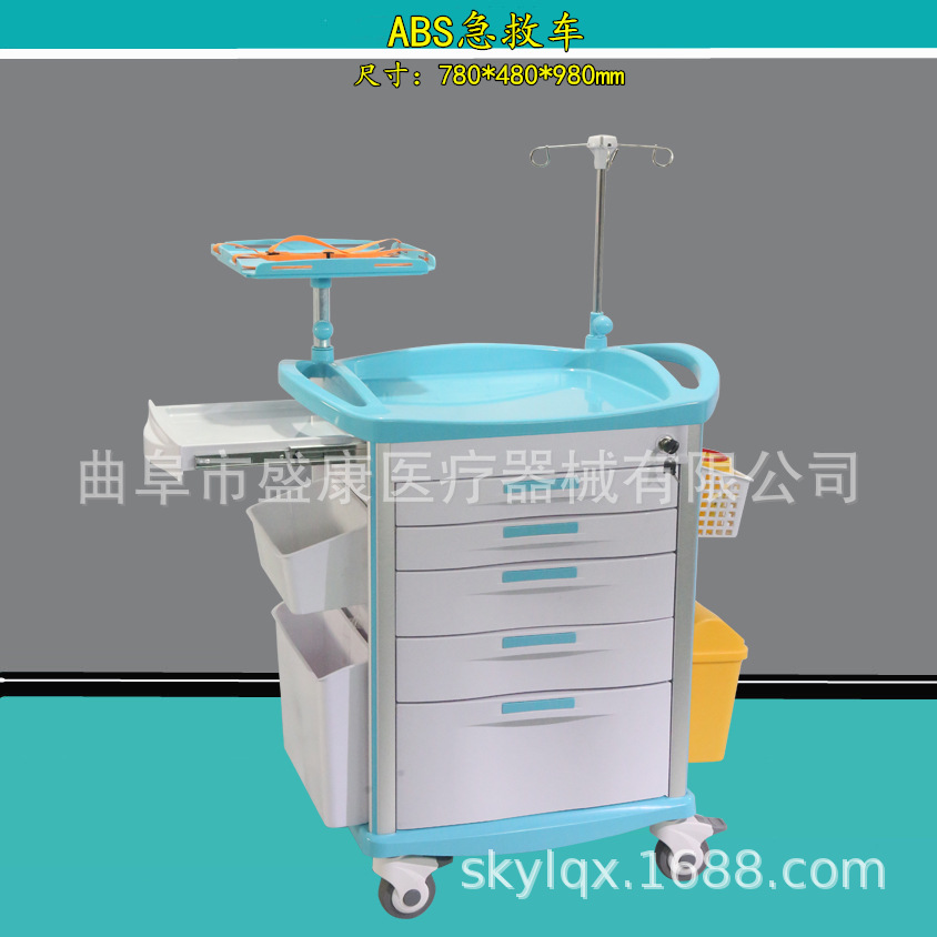 新款ABS医用急救车 移动急诊手术抢救推车 厂家批发