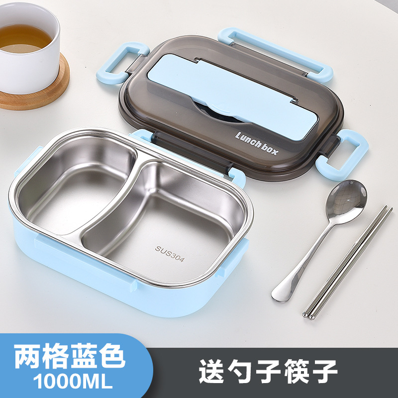 Caja de almuerzo rápida de acero inoxidable 304, doble capa, sellada, portátil