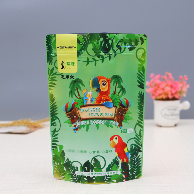 三边封易撕塑料拉链袋鹦鹉鸟食品密封宠物饲料食品袋小包装