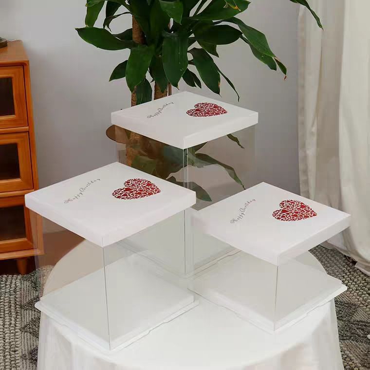 生日蛋糕盒6寸8寸10寸12寸透明蛋糕盒子单层双层加高四层五层