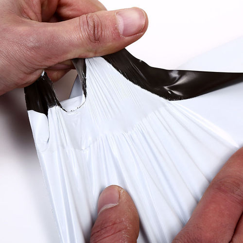 Factory new material thick white express bag with destructive hot melt glue small size strong logistics packing bag wholesale