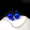 Fashionable double-sided earrings, universal jewelry from pearl, Korean style, city style