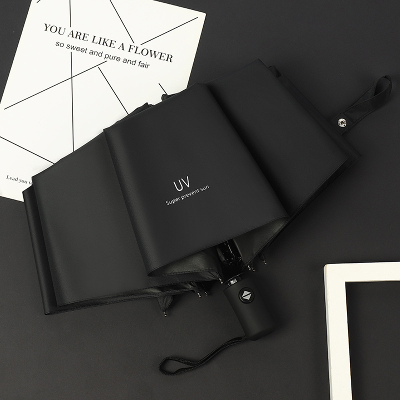 Paraguas plegable completamente automático grande al por mayor hombres y mujeres protección solar protección UV todo clima paraguas publicidad personalizada