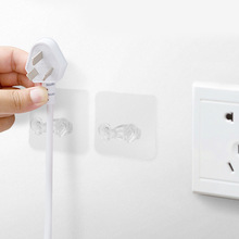 透明电源插头挂钩 免打孔无痕粘胶收纳粘钩电线插头支架挂钩批发