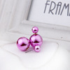 Fashionable double-sided earrings, universal jewelry from pearl, Korean style, city style