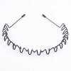 Fashionable sports wavy black headband, scalloped hair accessory for face washing, simple and elegant design