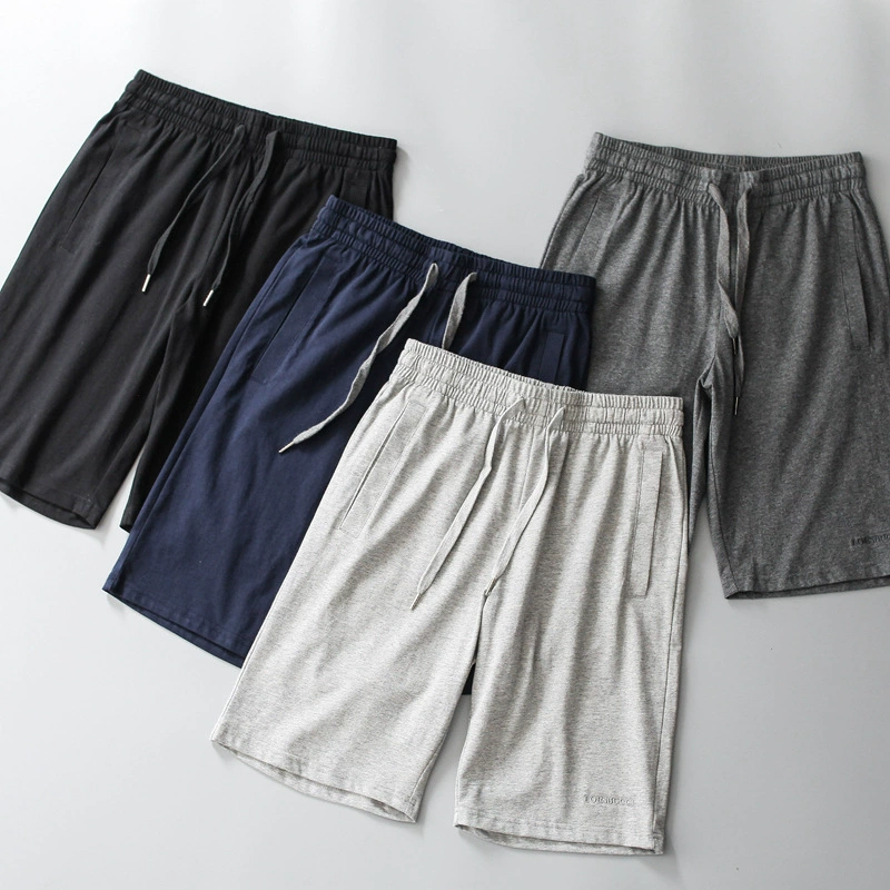 Удобные, приятные для кожи маленькие нитки С Вышивкой Букв из 100% хлопка, дышащие летние однотонные шорты, мужские тонкие брюки