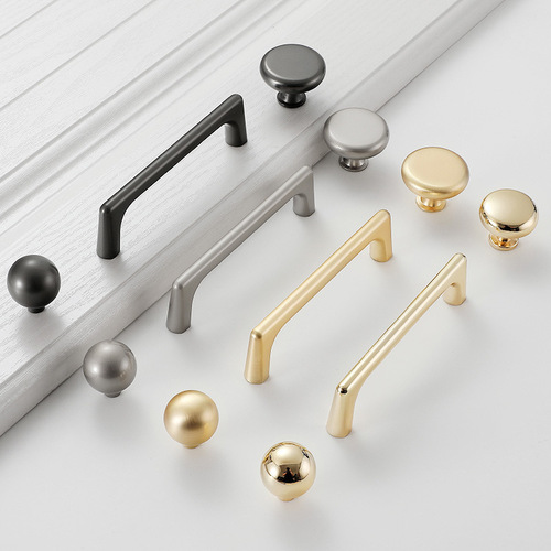 Modern simple hardware handle, black extended cabinet door handle, wardrobe cabinet door, American light luxury drawer single hole