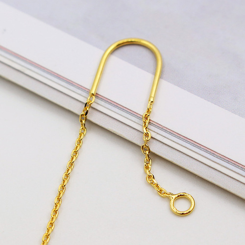S925 sterling silver U-shaped ear wire DIY handmade semi-finished earrings accessories cross chain earrings chain-shaped ear wire