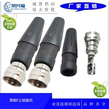 厂家供应 有线电视F公插头 组装式 英制F公头塑料网尾装配式 焊线
