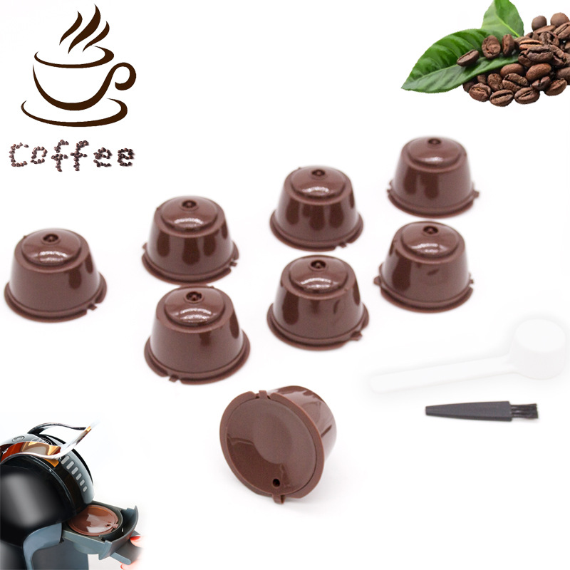 Cápsulas recargables compatibles con Dolce Gusto, set de 8 unidades con filtro reutilizable, caja de regalo