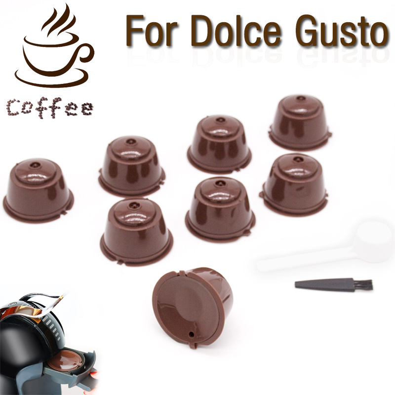 Cápsulas recargables compatibles con Dolce Gusto, set de 8 unidades con filtro reutilizable, caja de regalo