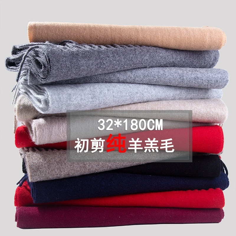 Woolen colored winter scarf, universal keep warm cloak, wholesale, increased thickness, simple and elegant design