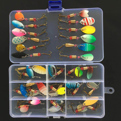 30支裝路亞旋轉亮片金屬亮片假餌spinner路亞仿生餌跨境漁具