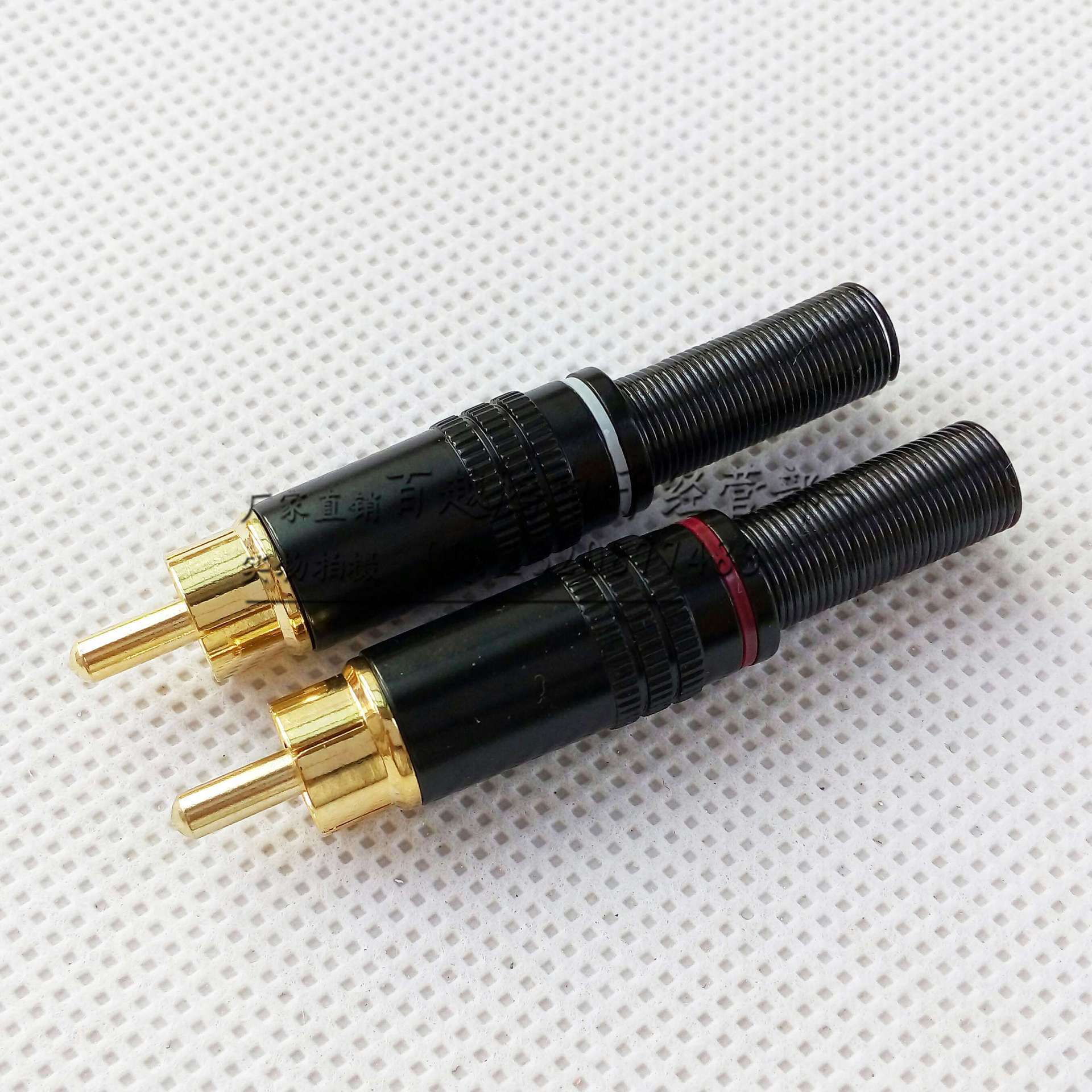 黑纹纯铜镀金RCA插头 镀金莲花镀金装配插头 RCA插头