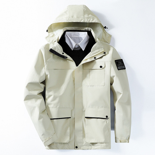 23 Autumn and Winter Outdoor Jacket Women's Three-in-One Fleece Two-piece Set Windproof and Waterproof Mountaineering Suit Men's Group Purchase Customization