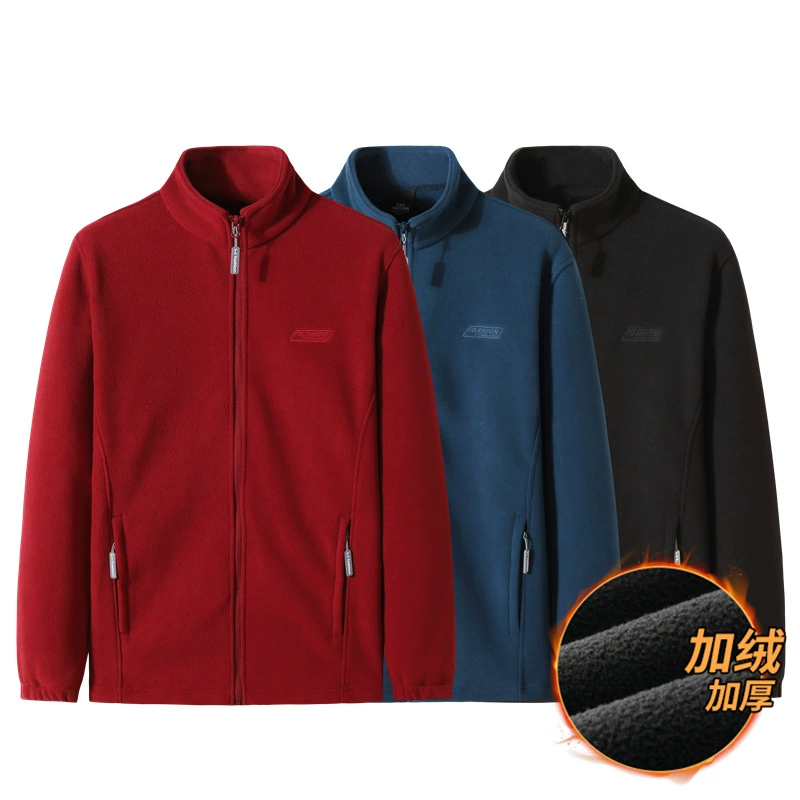 Мужская флисовая куртка Fat Brother Autumn больших размеров, модная, цельная, с длинным рукавом, для дропшиппинга