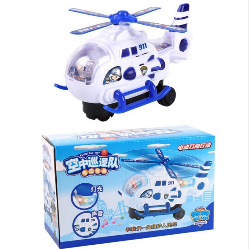 Eléctrico universal de los niños helicóptero aire patrulla juguetes educativos 3-7 años Niño policía avión al por mayor
