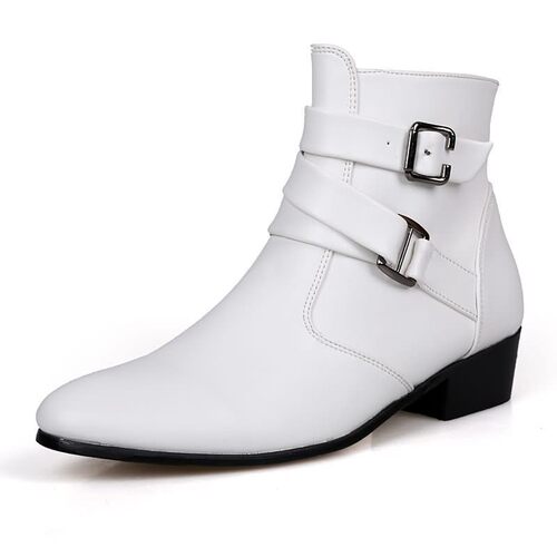 Men's leather boots, men's high-top Martin boots, British business pointed casual men's boots, large size, 512