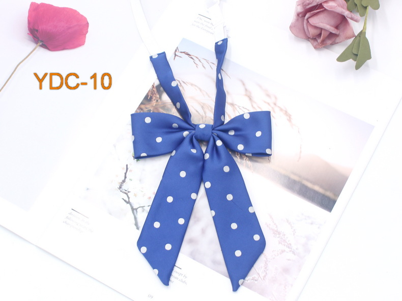 Punto de fabricante Pajarita de lunares pequeños Estilo universitario coreano Pajarita de mango largo para niñas Ropa de marinera Accesorios de uniforme JK