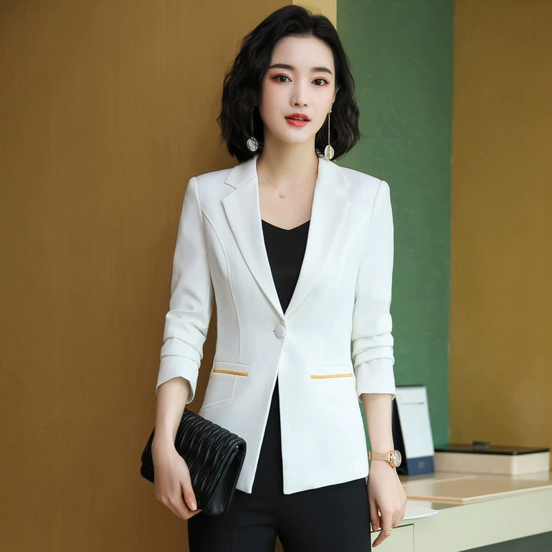 Autumn black classic suit jacket, Korean style