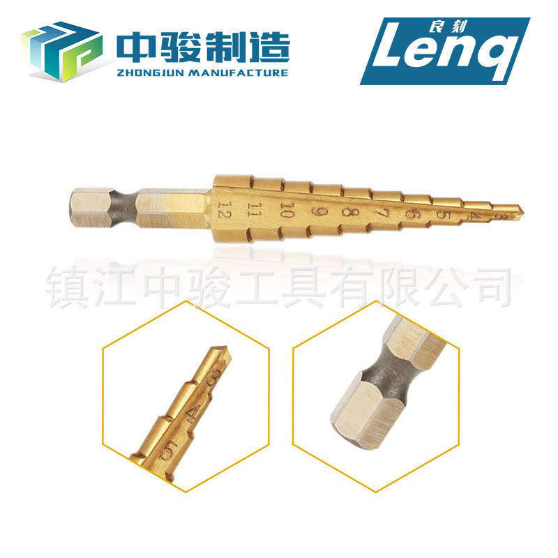 Métrica pequeña 3PC pagoda broca 3-12/4-12/4-20 bolsa hexagonal mango recto ranura paso taladro traje