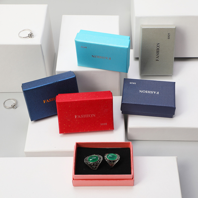 现货批发莱妮纹首饰包装盒长方形饰品天地盖包装盒项链戒指收纳盒