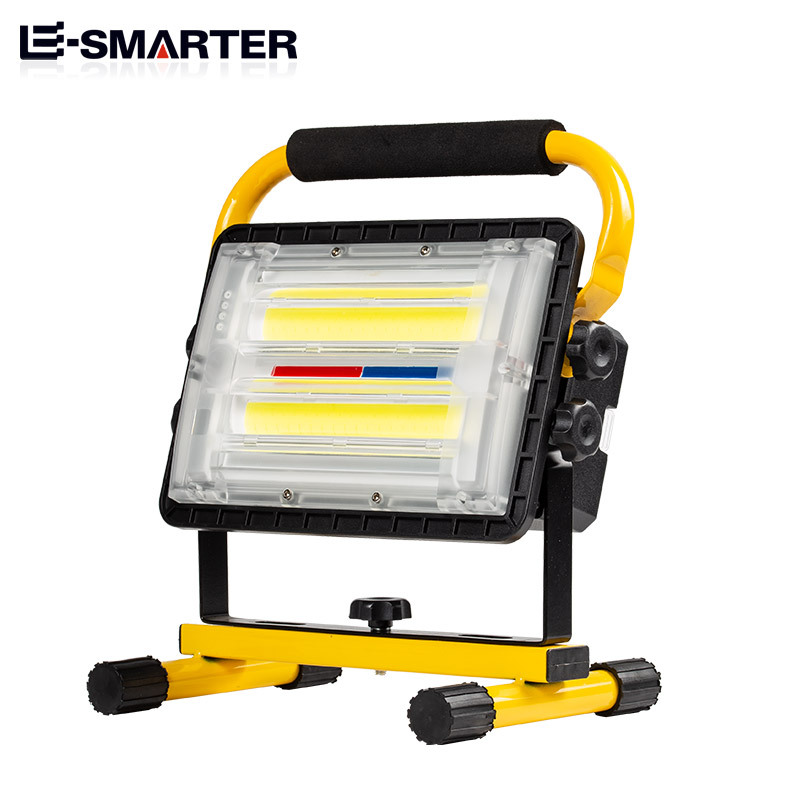 Transfronterizo multifuncional fuerte luz de largo alcance batería incorporada COB de alta potencia USB de carga Detector portátil lámpara de iluminación de emergencia