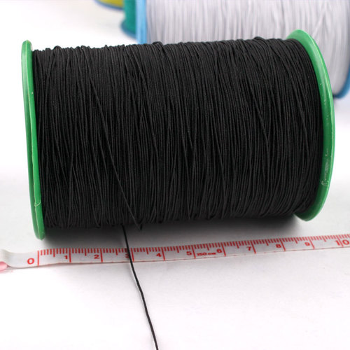 0.5MM core-spun elastic thread extremely fine round elastic cord sewing bottom line rubber band elastic band large roll black and white color