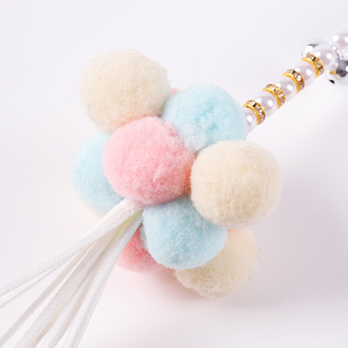Funny Cat Stick Fairy Style Bell Hair Ball Cat Sound Toy Self-Happiness Interactive Tassel Cat Toy Pet Supplies