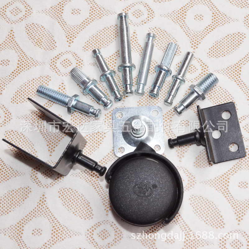 尼龙万向轮3寸单边轮PP环保万向轮锌合金脚轮插杆卡簧脚轮PU消音