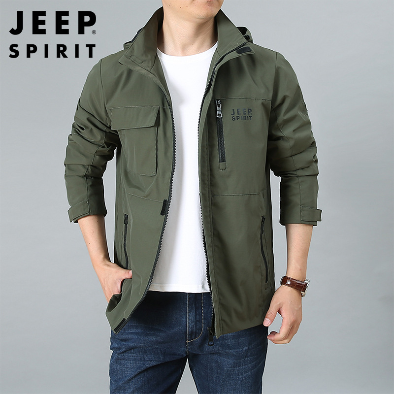 JEEP SPIRIT Autumn Jacket Outdoor Thin Casual Charge Clothes Loose Jacket Men's HL8111A